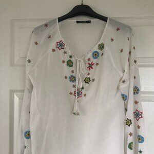 Ladys Top. BEEDED, hand made. Small. NEW. Vintage.